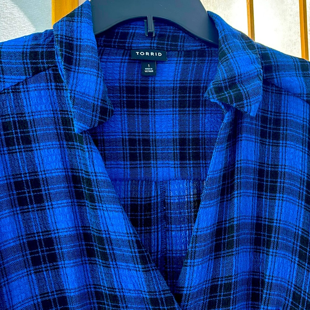 Torrid Mini Stretch Challis Shirt Dress Size 1